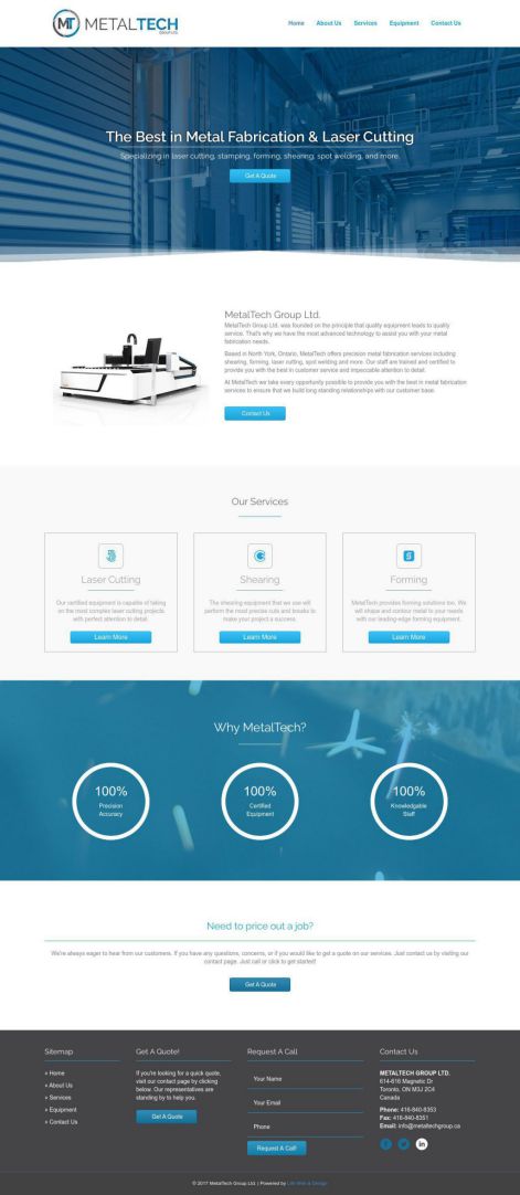 Mississauga manufacturer website design example