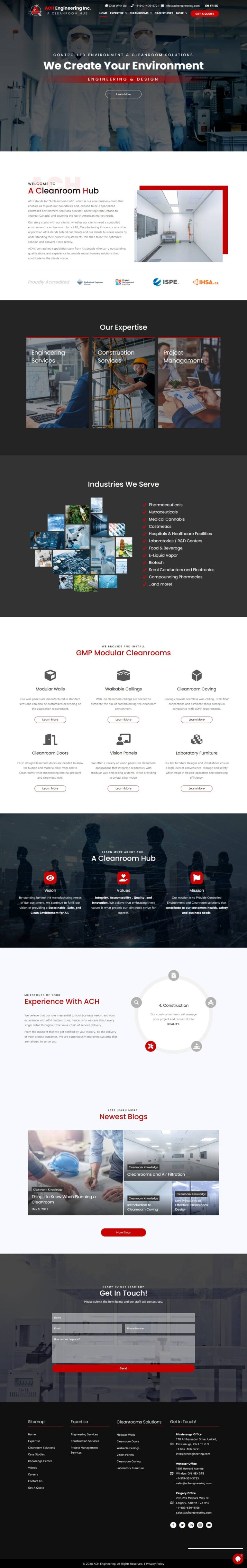 Mississauga Web Design & SEO 12 ACH Engineering website