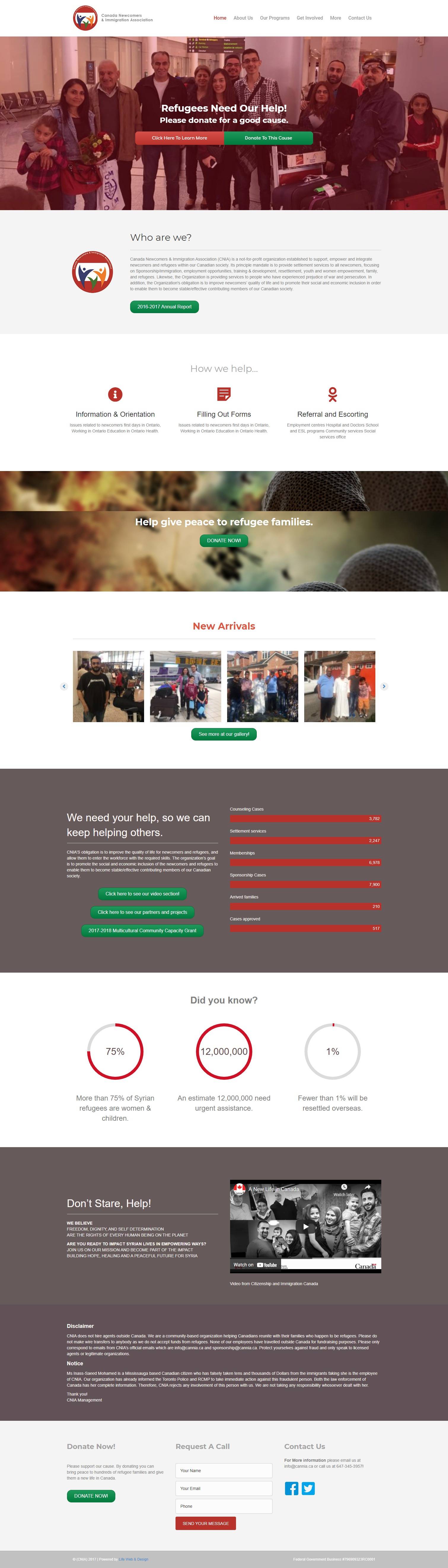 Web Design for charitable organization in Scarborough Ontario