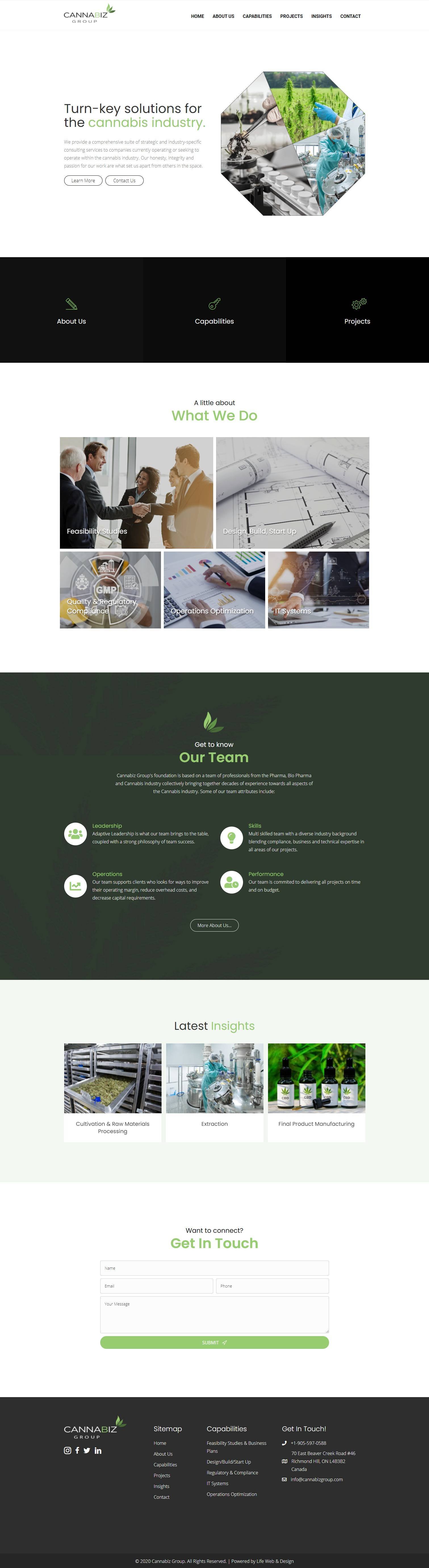 web design project for richmond hill client in the cannabis industry