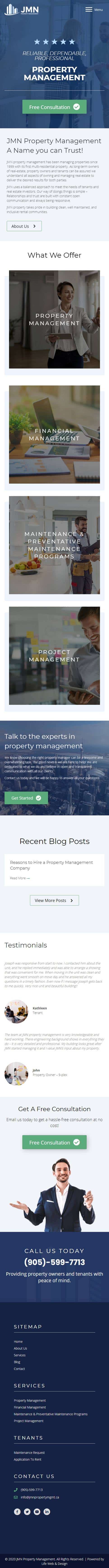 mobile view web design project for Toronto property management company