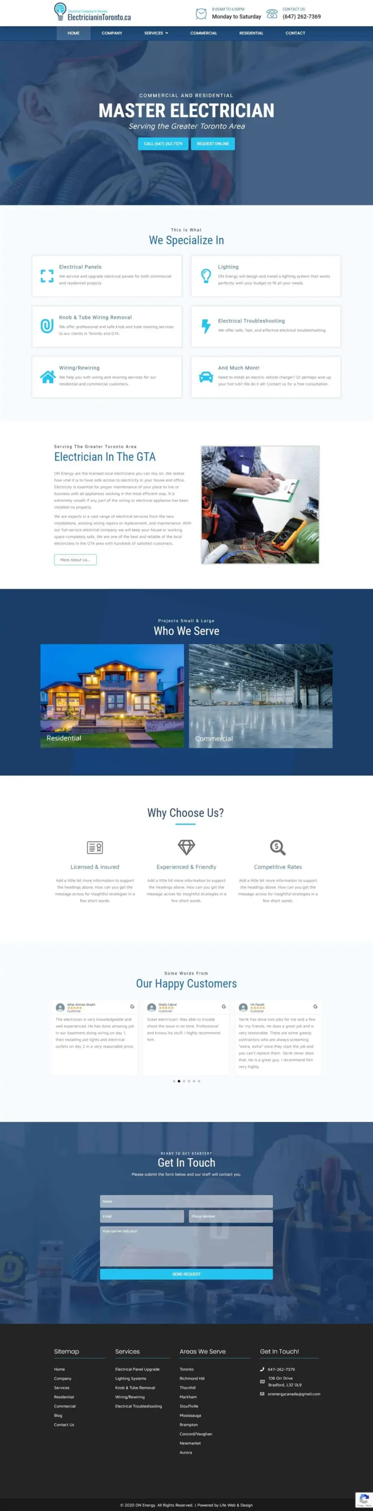 Portfolio 11 Electrician In Toronto website