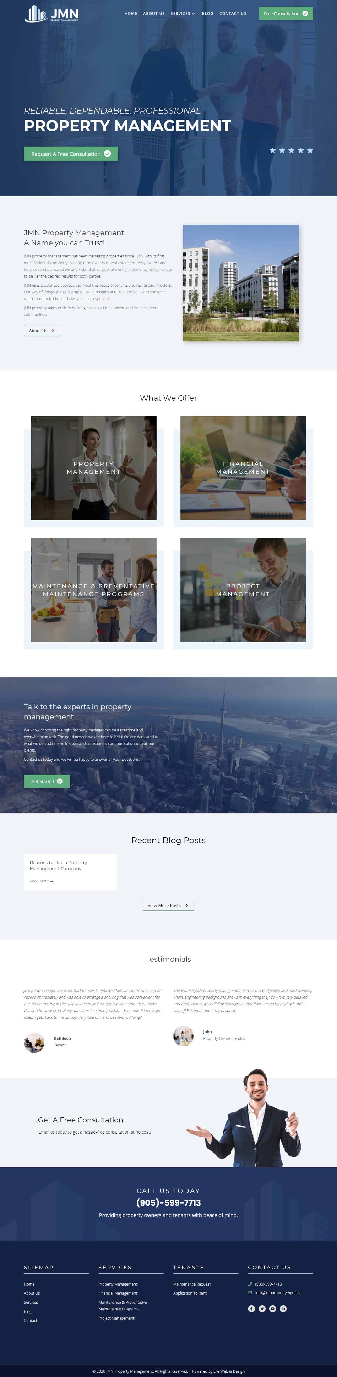 web design project for Toronto property management company