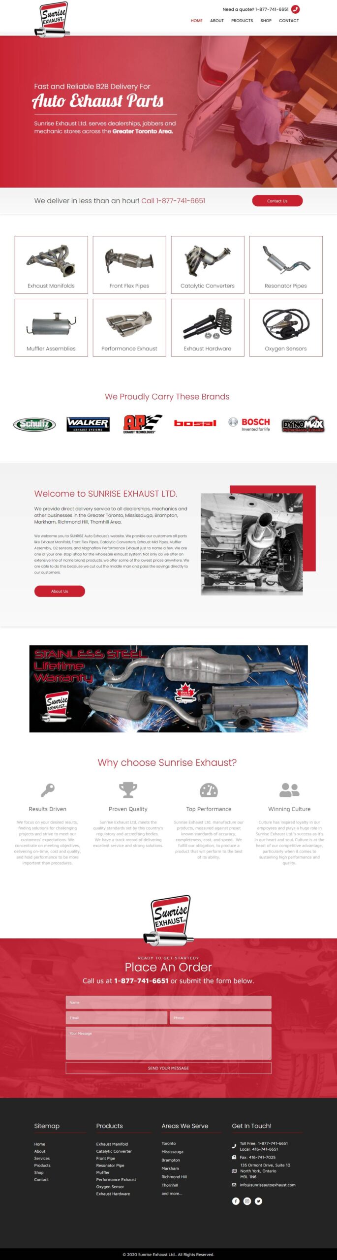 Home 29 Car Parts Dealer Web Design in North York