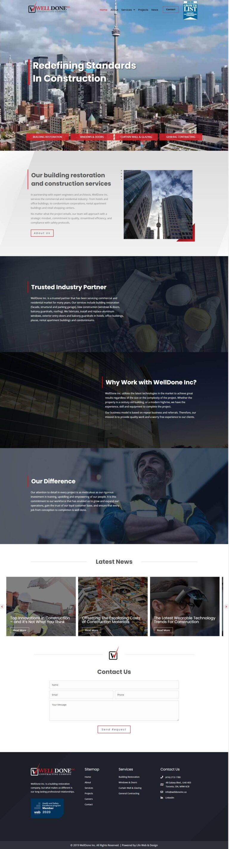 Construction Company Web Design in Toronto