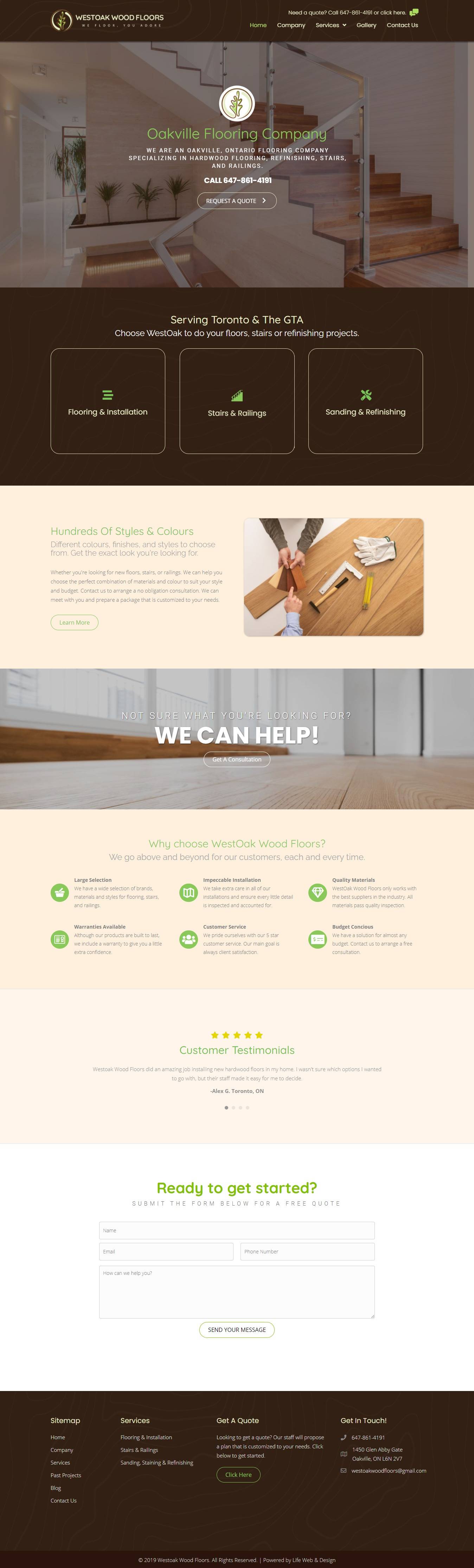 web design project for flooring company in oakville on