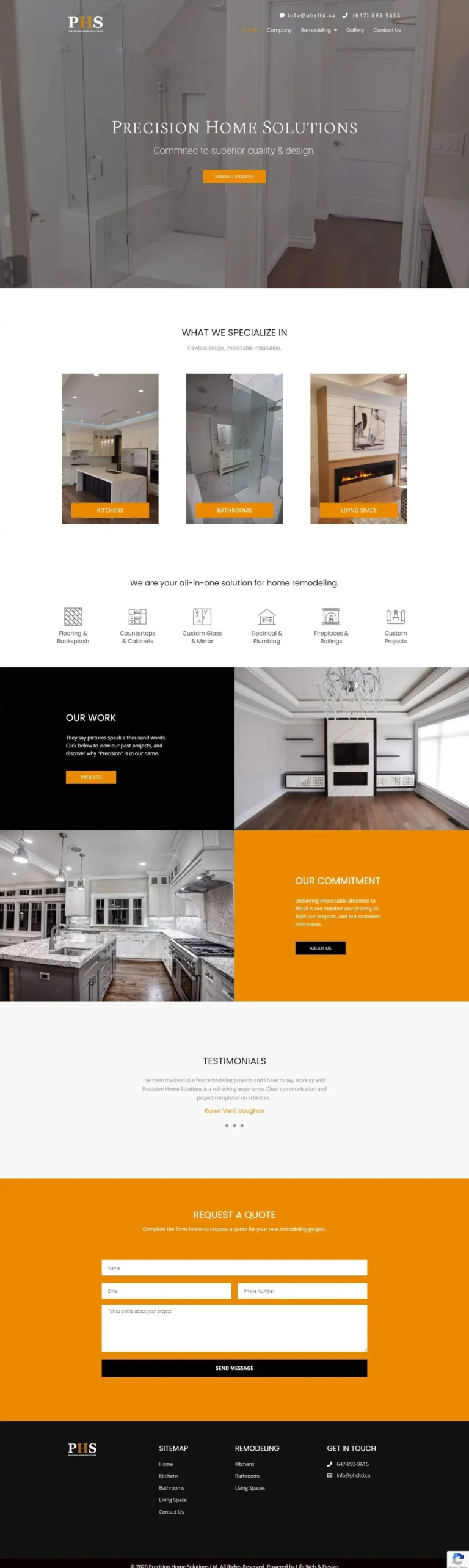Portfolio 7 Precision Home Solutions website