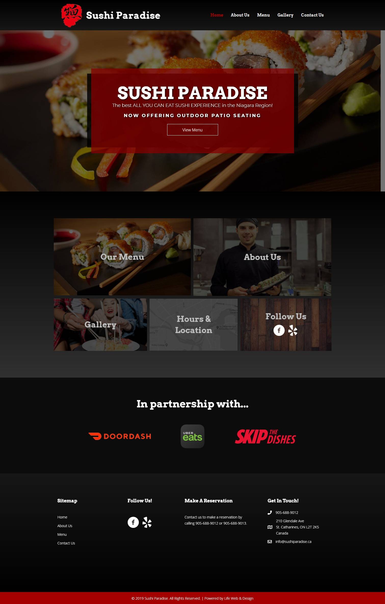 web design project for sushi restaurant in St Catharines Ontario