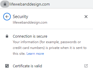 website secured with an SSL