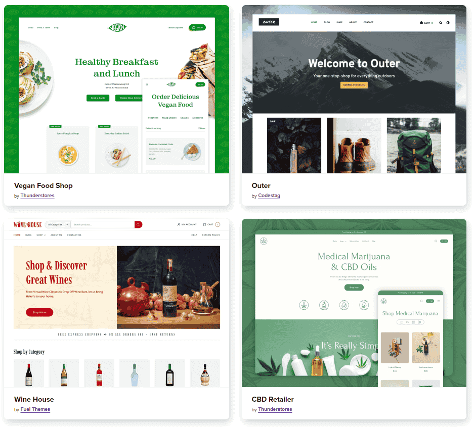 sample of woocommerce themes