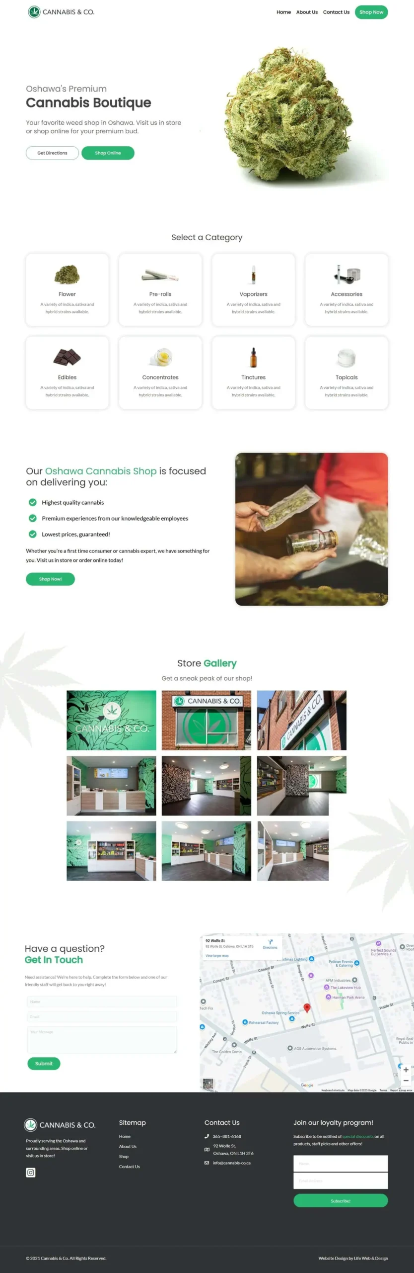 Home 25 Cannabis Shop Web Design in Oshawa