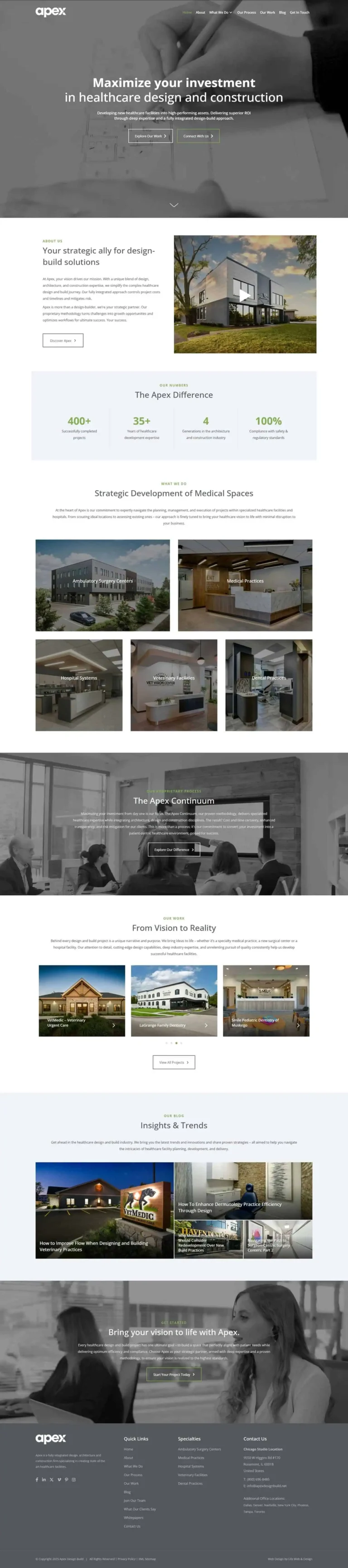 Healthcare Construction Web Design in Chicago