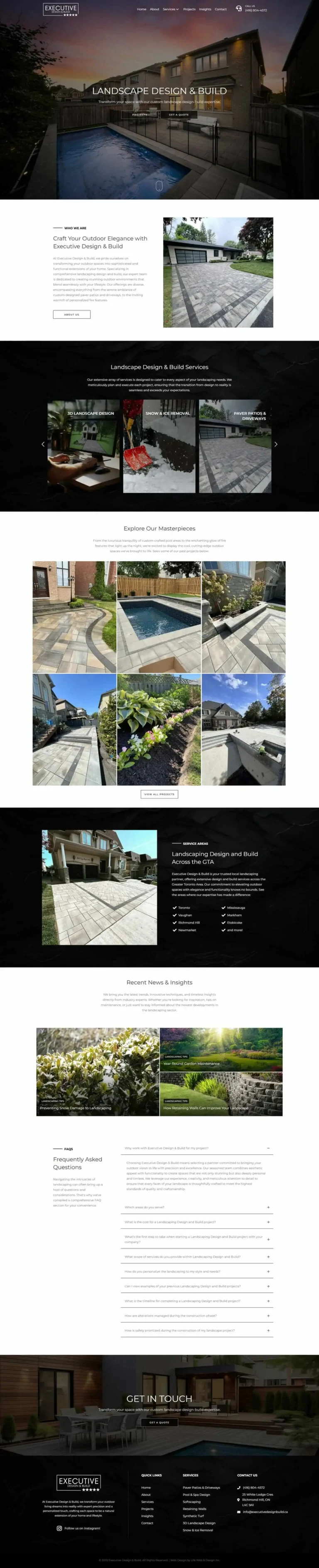 Home 15 Executive Design & Build website