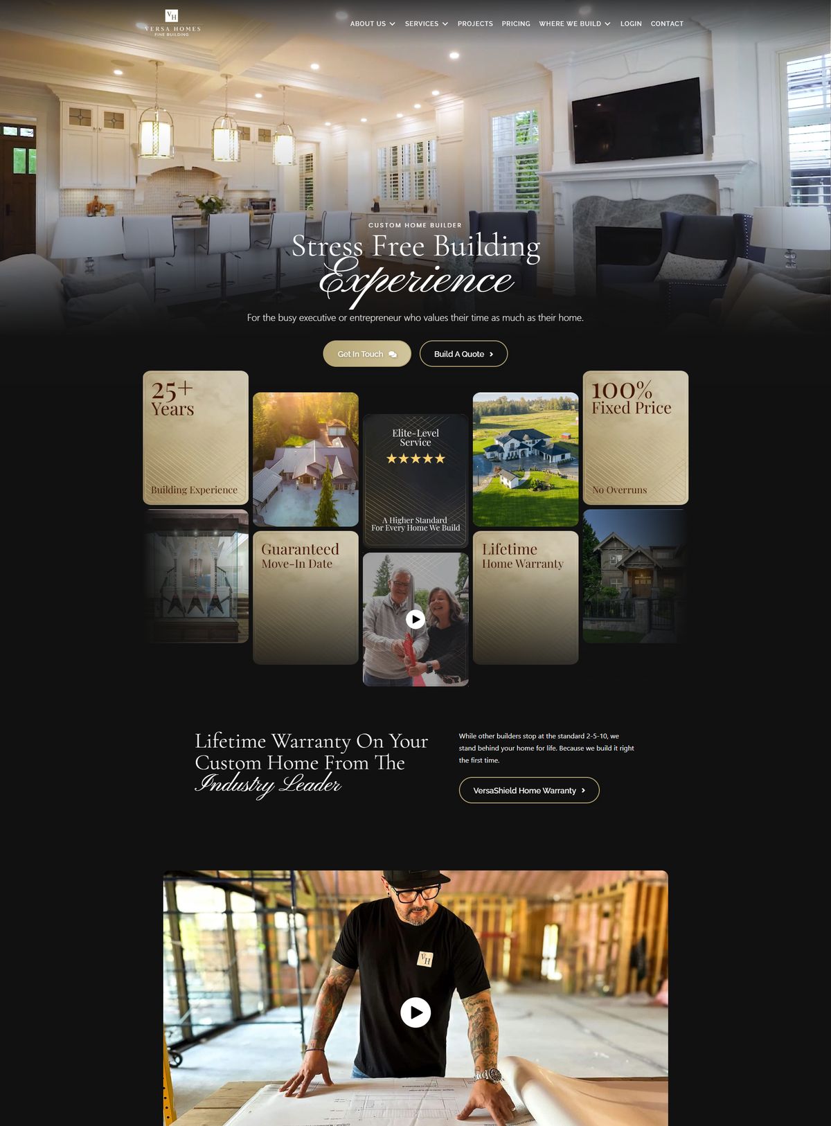 Home 4 Versa Homes website on desktop, designed and built by Life Web & Design