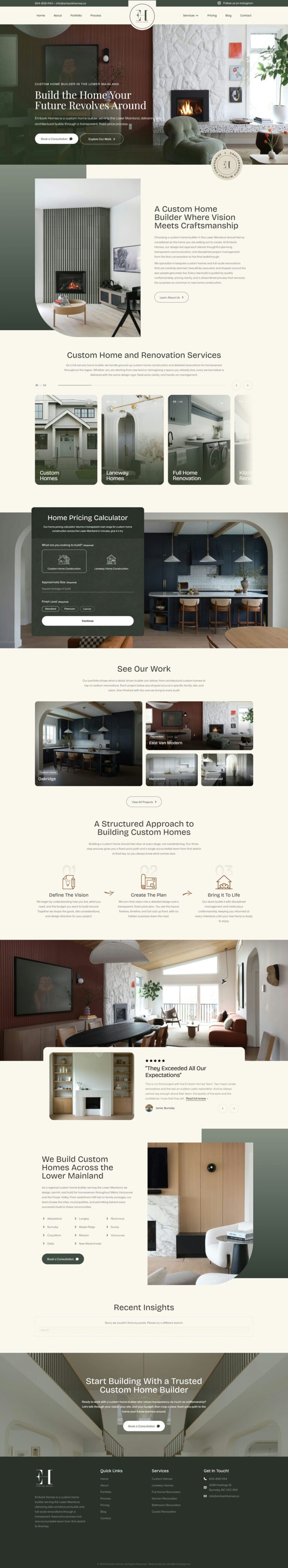 Home 17 Embark Homes website