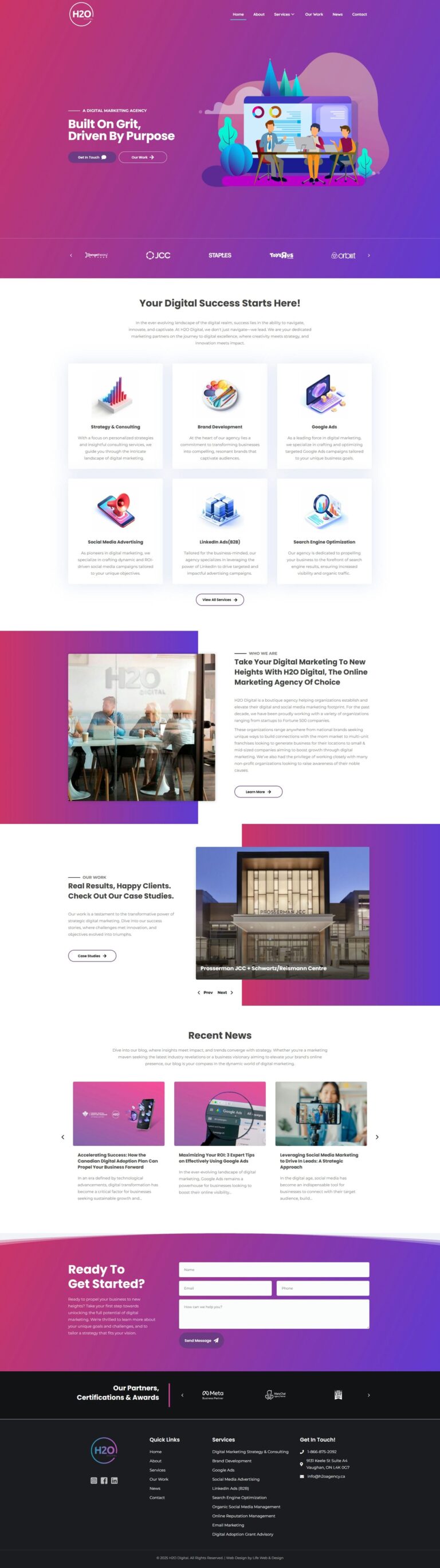 Toronto Web Design & SEO 14 H2O Digital website