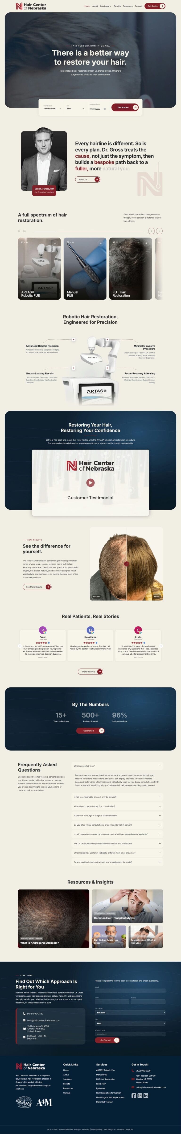 Home 15 Hair Center of Nebraska website