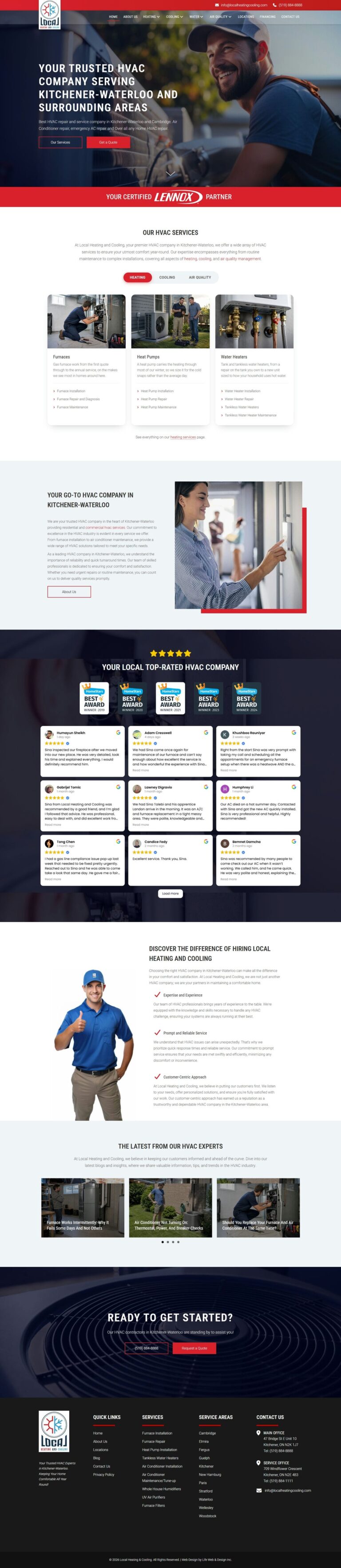 HVAC Company Web Design in Kitchener