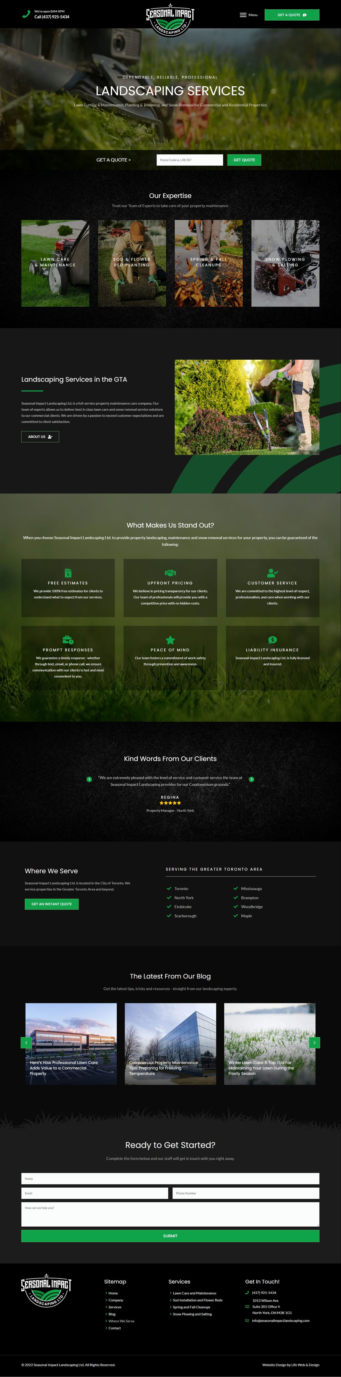 Home 23 Landscaping Company Web Design in North York