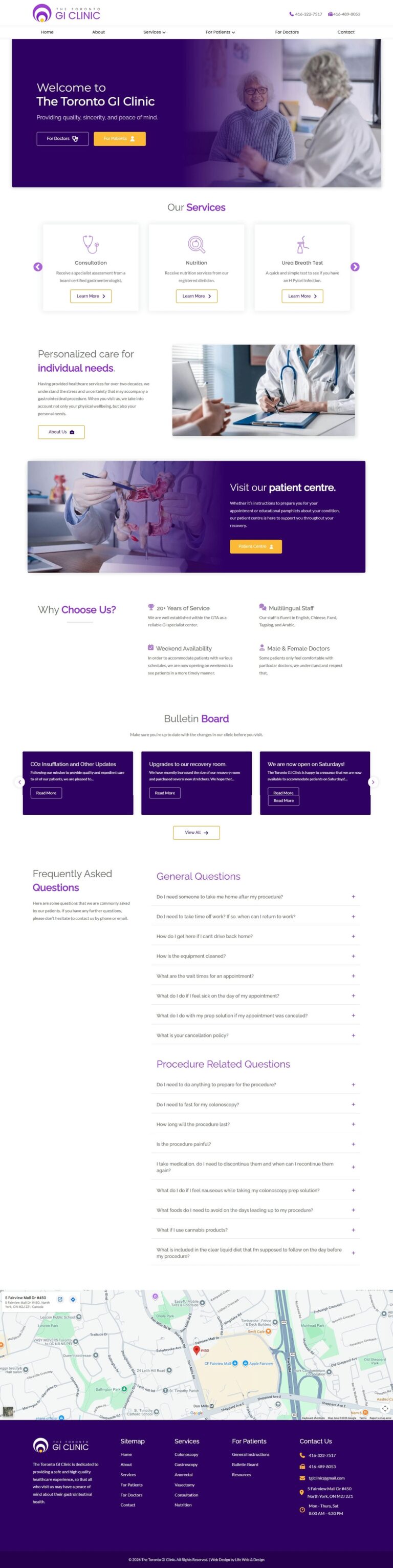 Portfolio 9 The Toronto GI Clinic website