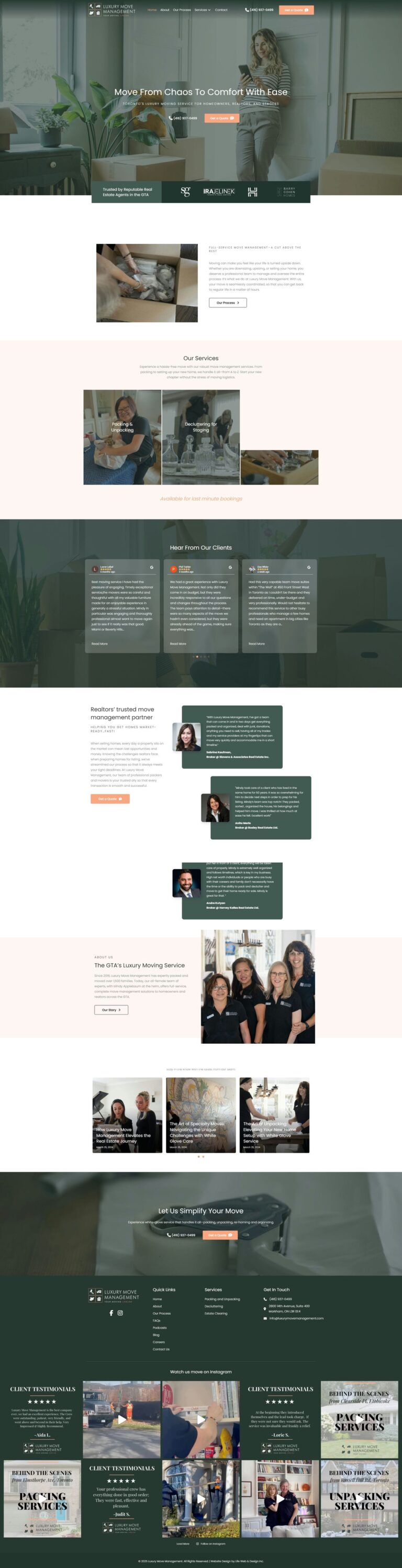 Moving Company Web Design in Markham