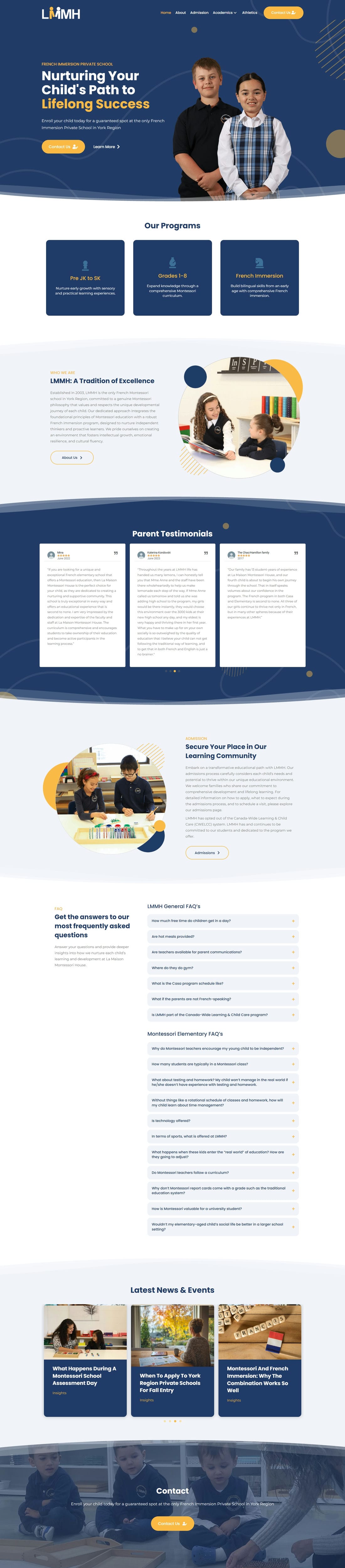 Home 33 Private School Web Design in Newmarket