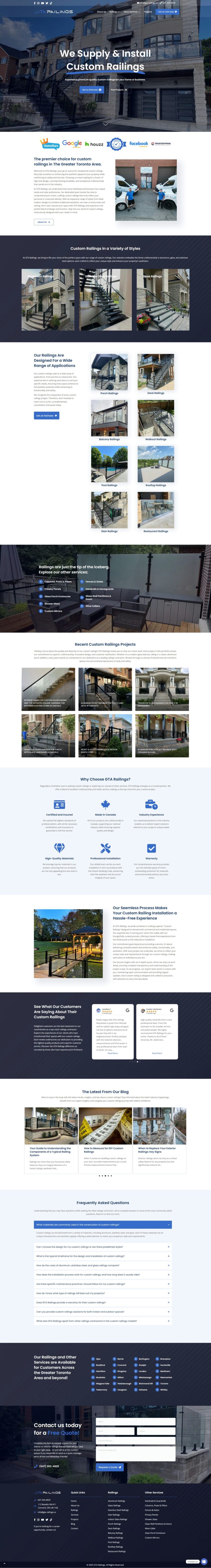 Railings Company Web Design in Vaughan