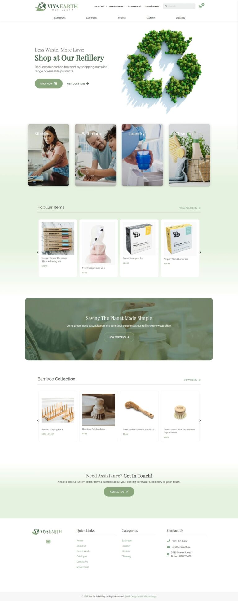 Richmond Hill Web Design & SEO 11 Viva Earth Refillery website