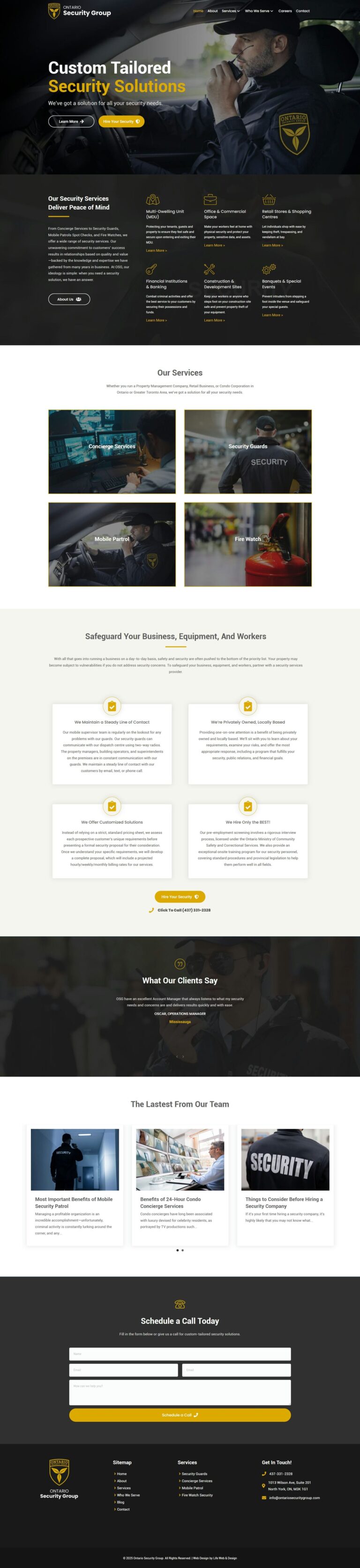 Website Design 16 Ontario Security Group website