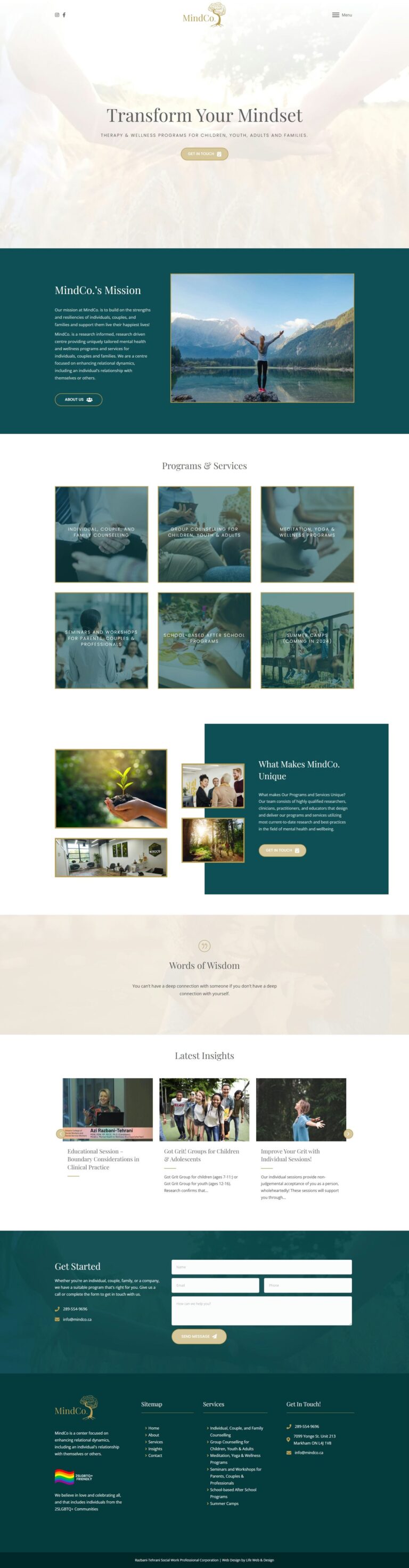 Therapist Web Design in Markham